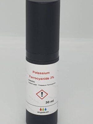 Potassium Ferrocyanide 3% Aqueous Solution packaging