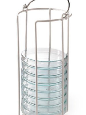 Petri dish stands plastic-coated